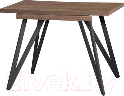 Обеденный стол Millwood Женева 3 Л раздвижной 120-160x80x76 (дуб табачный Craft/металл черный)