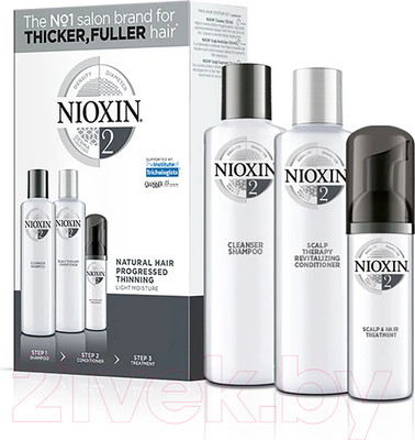 Набор косметики для волос Nioxin Система 2 шампунь 300мл+кондиционер 300мл+маска 100мл