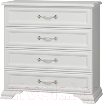 Комод Bravo Мебель Грация 4ящ (белый/белый)