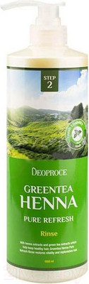 Бальзам для волос Deoproce Rinse Green tea Henna Pure Refresh (1л)