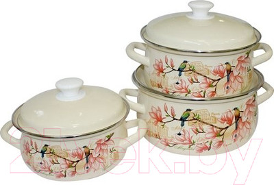 Набор кастрюль КМЗ Круиз 1 (3шт, слоновая)