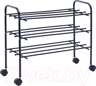 Полка для обуви Импэкс Leset Комо 3 с колесами (черный)