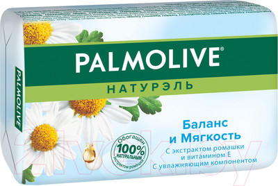 Мыло твердое Palmolive Натурэль. Баланс и мягкость с экстрактом ромашки и витамином Е (90г)