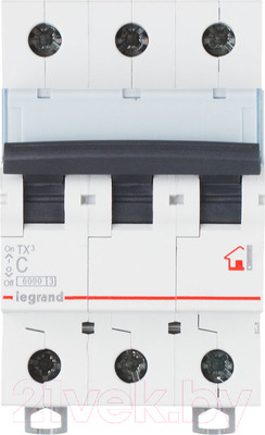 Выключатель автоматический Legrand TX3 3P C 10A 10kA 3M / 403942