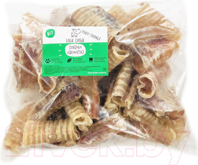 Лакомство для собак Бобик Снобик Трахея говяжья сушеная (колечки) / 011305 (1кг)