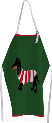 Кухонный фартук JoyArty Такса в полосатой футболке / ap-53896