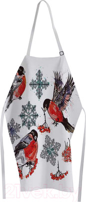 Кухонный фартук JoyArty Снегири зимой / ap-38363
