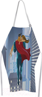 Кухонный фартук JoyArty Супергерой спасает девушку / ap-38704