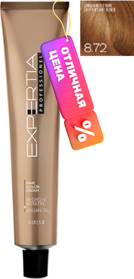 Крем-краска для волос Farcom Expertia Professionel 8.72 (100мл, светло-русый коричнево-фиолетовый)