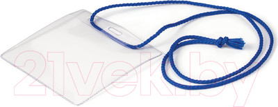 Бейдж DPS Горизонтальный / 1426.Г-101 (синий шнур)