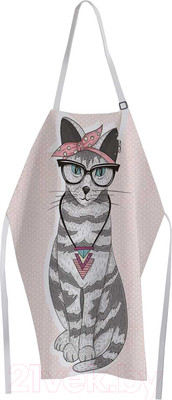 Кухонный фартук JoyArty Котик в косынке / ap-37250