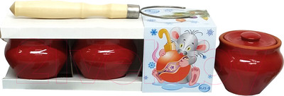 Набор горшочков для запекания Вятская керамика НБР ВК-1/3_3277 (цветной)