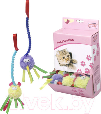 Игрушка для кошек EBI Пушистик с лентами на пружинке / 409/424339