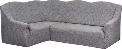 Чехол на угловой диван Софатэкс Люкс ПО-10 Венеция без оборки / 01236 (серый)