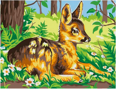 Картина по номерам Юнландия Олененок с акриловыми красками / 662504