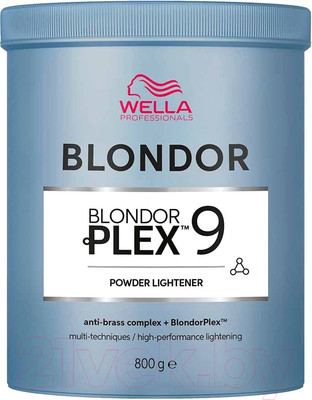 Порошок для осветления волос Wella Professionals Blondor Plex Без образования пыли (800г)