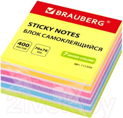 Блок для записей Brauberg Неоновый / 111350