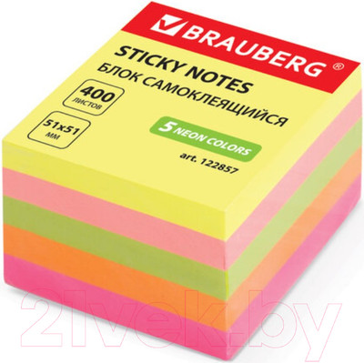 Блок для записей Brauberg Неоновый / 122857