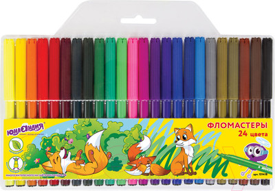 Фломастеры Юнландия Уроки рисования / 151418 (24шт)