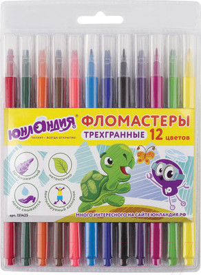 Фломастеры Юнландия Зоопарк / 151425 (12шт)