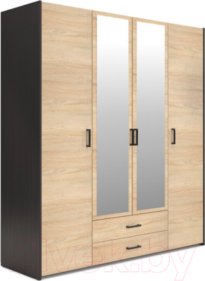 Шкаф Евва Венеция ВН-4D2Z2S (венге/дуб сонома)