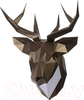 Объемная модель Paperraz Олень Петрович / PP-1OLP-BRO (бронзовый)