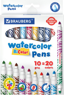 Фломастеры Brauberg Premium Bi-Color / 151945 (20цв)
