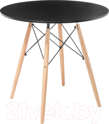 Обеденный стол Mio Tesoro ST-001Ф80 (черный/дерево)