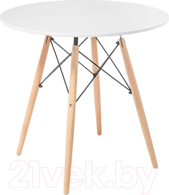 Обеденный стол Mio Tesoro ST-001Ф80 (белый/дерево)