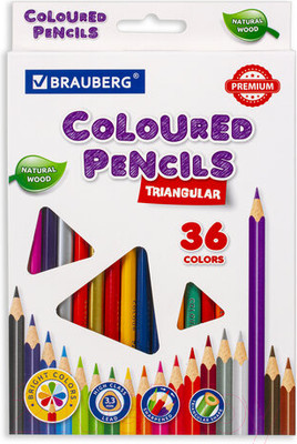 Набор цветных карандашей Brauberg Premium / 181654 (36цв)