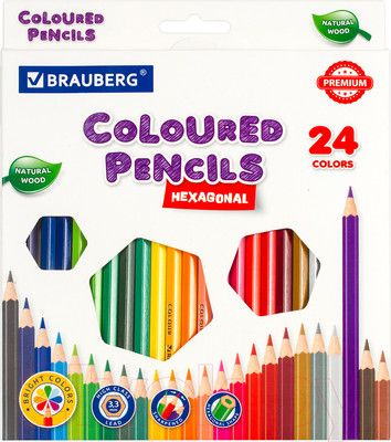Набор цветных карандашей Brauberg Premium / 181658 (24цв)