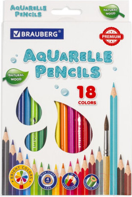Набор акварельных карандашей Brauberg Premium / 181672 (18цв)