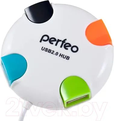 USB-хаб Perfeo 4 Port PF-VI-H020 / PF-4284 (белый)