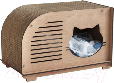 Домик-когтеточка Чешир Меломан (коричневый)