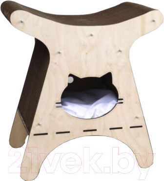 Домик-когтеточка Чешир Викинг (бежевый)