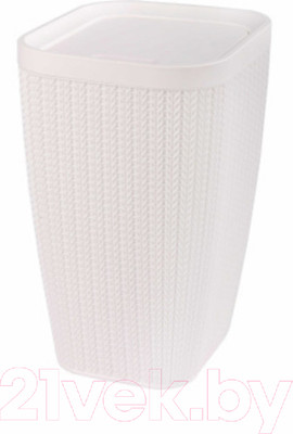 Мусорное ведро Альтернатива Вязаное плетение / М7487 (10л, белый)
