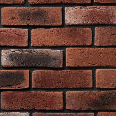 Декоративный камень бетонный Petra Византийский кирпич 07П5 (кирпичный/темно-серый)