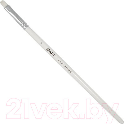 Кисть для рисования Azart №6 (синтетика, плоская, белый)