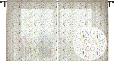 Комплект гардин JoyArty Ботаника / tul_47734V1 (2шт, 145x180)