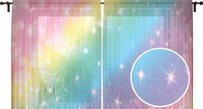 Комплект гардин JoyArty Радужное сияние / tul_290642 (2шт, 145x180)
