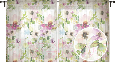 Комплект гардин JoyArty Цветочные мазки / tul_32298 (2шт, 145x180)