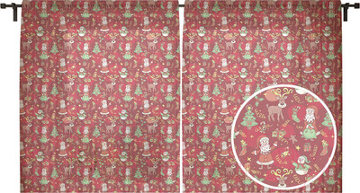 Комплект гардин JoyArty Дедушка Мороз с подарками / tul_185482 (2шт, 145x180)