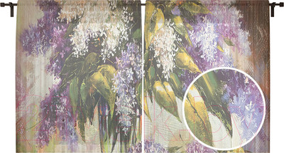 Комплект гардин JoyArty Букет сирени / tul_62743 (2шт, 145x180)