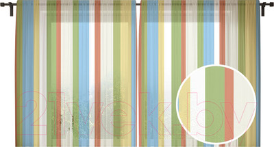 Комплект гардин JoyArty Домашние полосы / tul_21528 (2шт, 145x180)