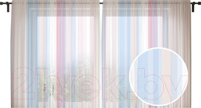 Комплект гардин JoyArty Полосатый холод / tul_31552 (2шт, 145x180)