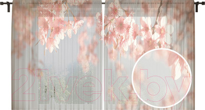 Комплект гардин JoyArty Вишня под небом / tul_43667 (2шт, 145x180)