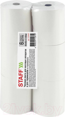 Чековая лента Staff Термобумага / 110449 (6шт)
