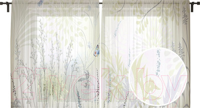 Комплект гардин JoyArty Полевая флора / tul_32392 (2шт, 145x180)
