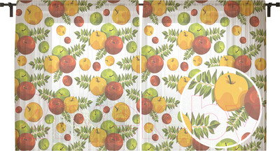 Комплект гардин JoyArty Три яблока / tul_50759 (2шт, 145x180)