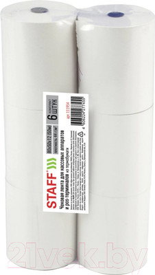 Чековая лента Staff Термобумага / 111954 (6шт)